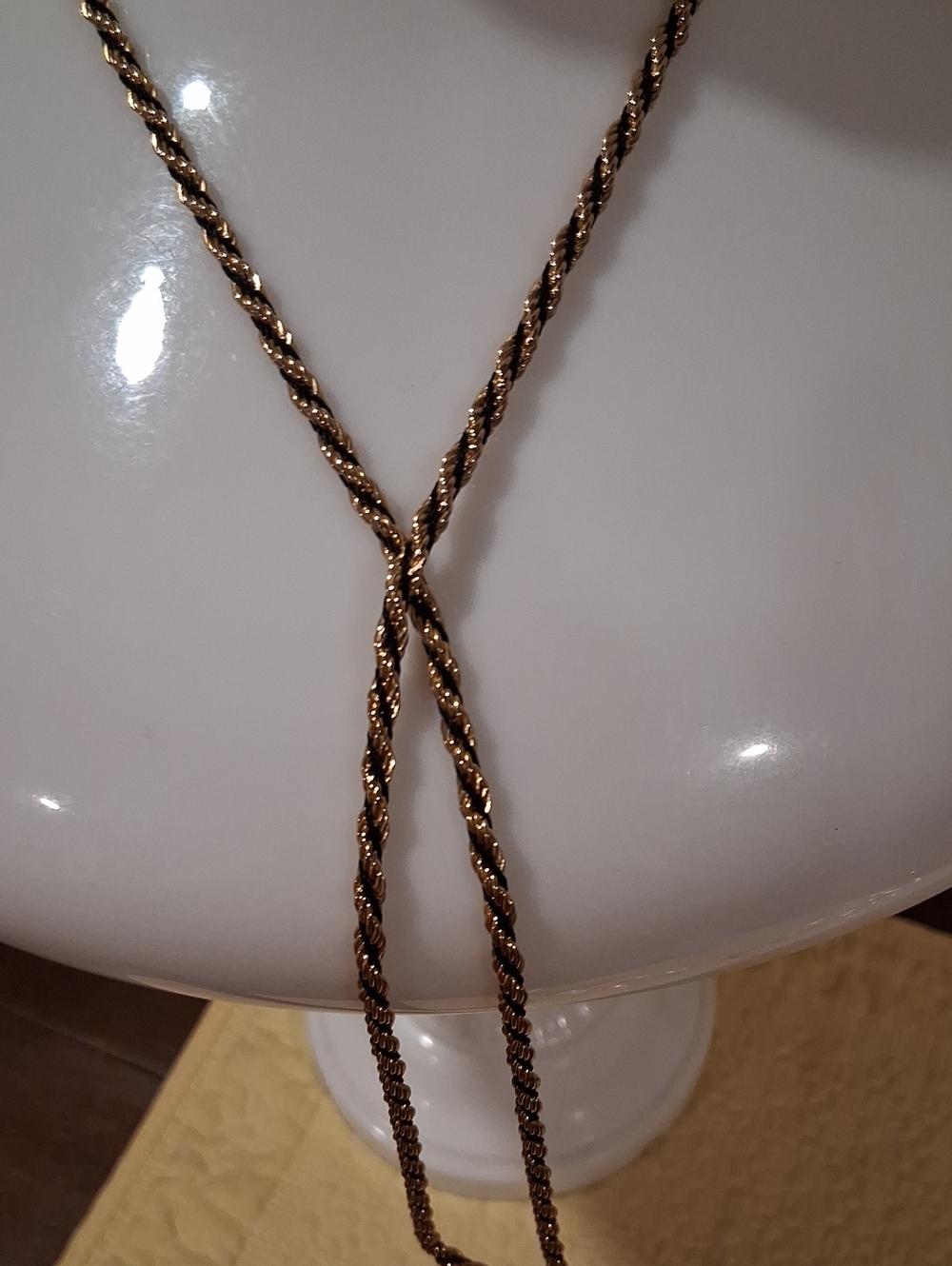 Gold-Tone Twisted Rope Lariat Necklace